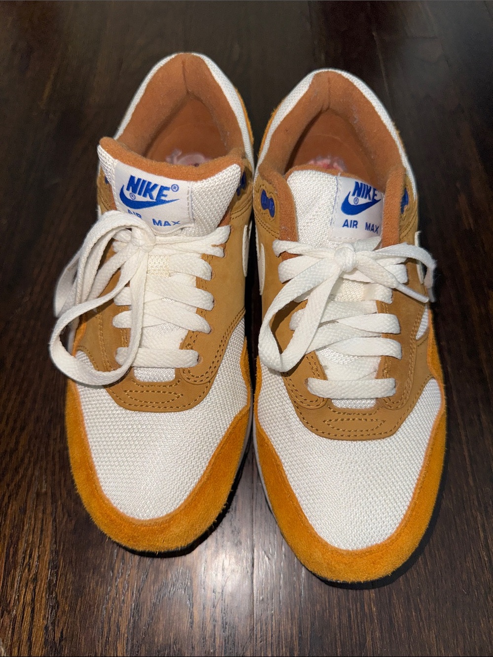Nike Air Max Men's White, Tan and Cognac Sneakers - Picture 1 of 11